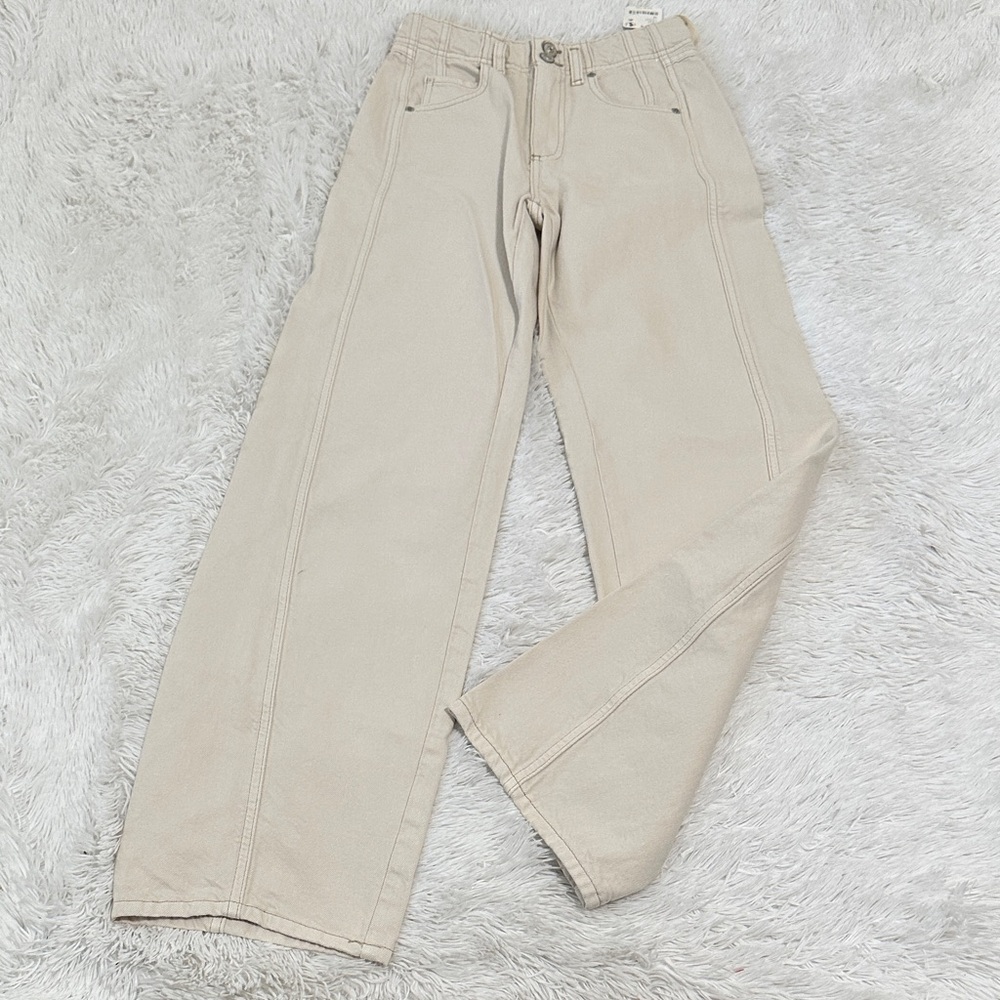 We The Free Straight Leg Jeans in Light Beige